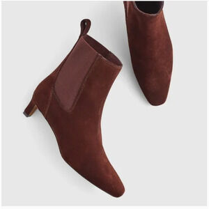 Madewell Dimes Chelsea Boots 6 Brown Suede NWT Leather Ankle Heel NX544